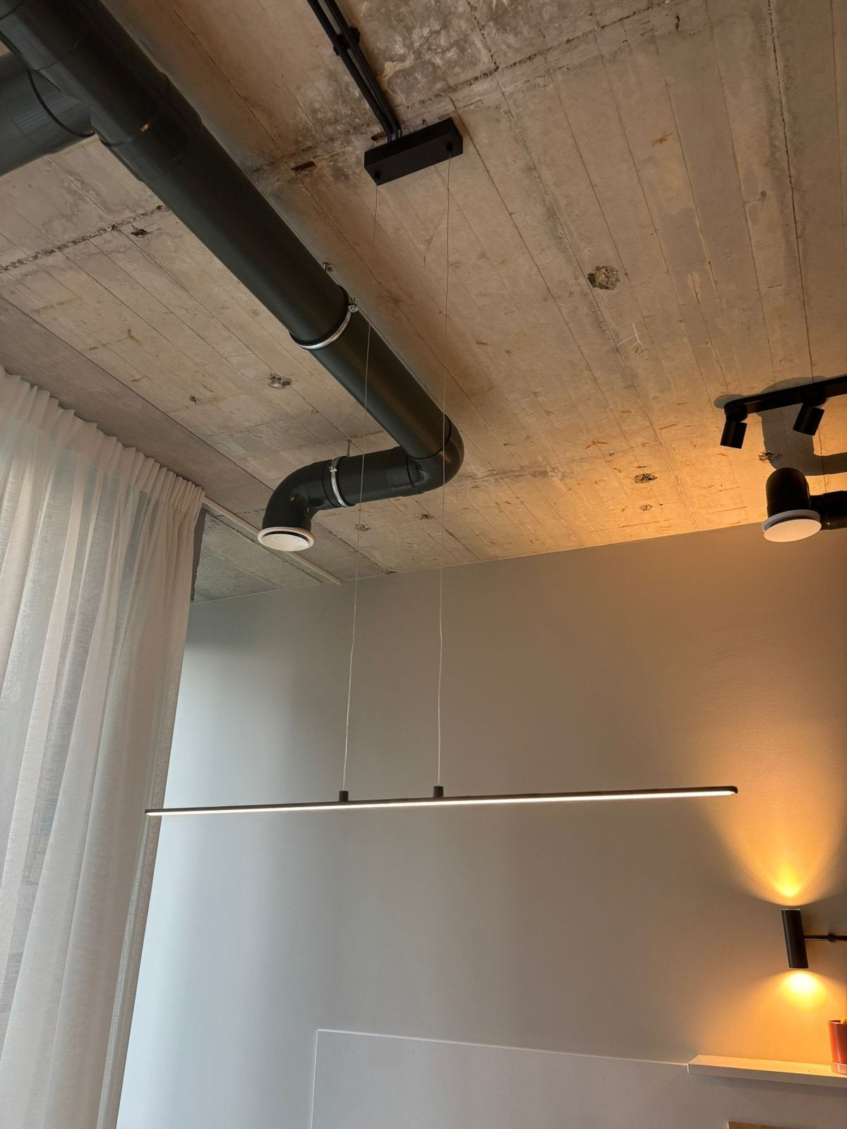 Hanglamp keuken/werkplek dim zonder dimmer - Ingebouwd LED, Ophalen of Verzenden, Zo goed als nieuw, Overige materialen, 75 cm of meer