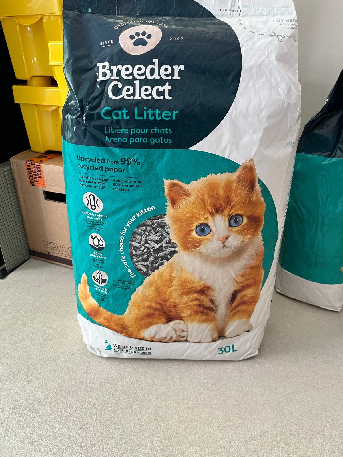 50 liter Breeder Celect papieren kattenbakvulling, Dieren en Toebehoren, Ophalen, Nieuw