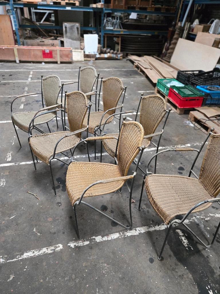 11 Frederick Weinberg vintage designer armstoelen, Huis en Inrichting, Stoelen, Gebruikt, Bruin, Metaal, Vijf, Zes of meer stoelen