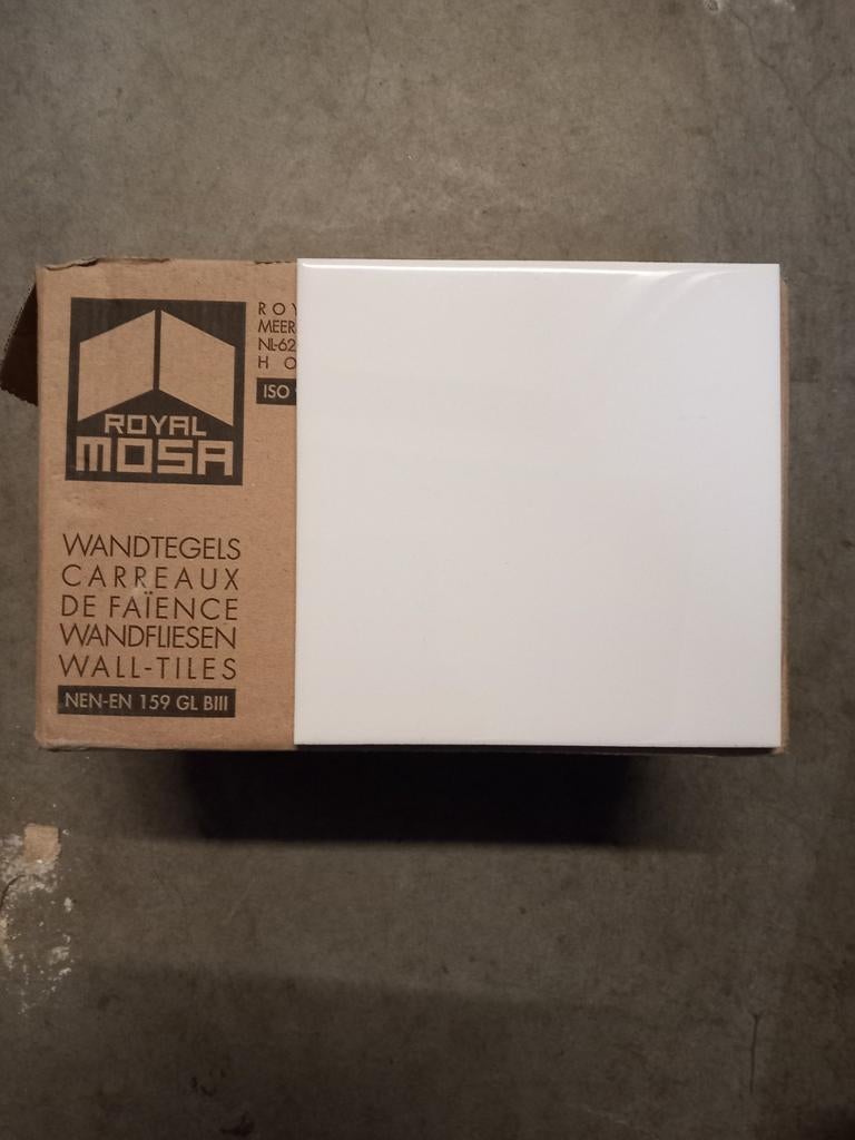 Witte 'Royal Mosa' wandtegels 15 x 15 cm, Ophalen, Nieuw, Minder dan 20 cm, Minder dan 20 cm