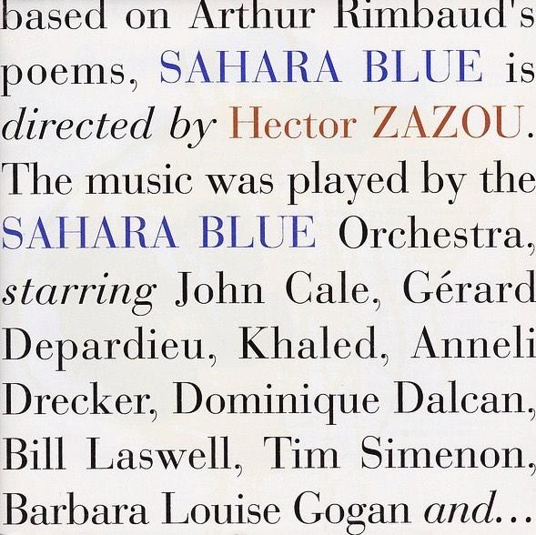 Sahara Blue Hector Zazou (incl. David Sylvian), Ophalen of Verzenden, Zo goed als nieuw