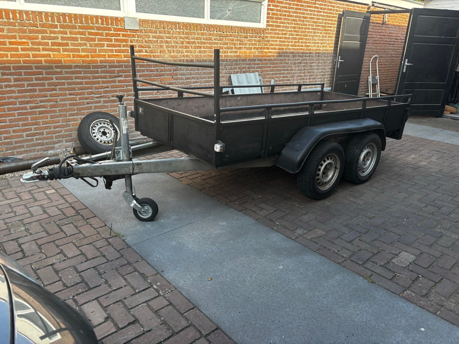 Grote geremde dubbel asser / tandem asser, Ophalen, Gebruikt