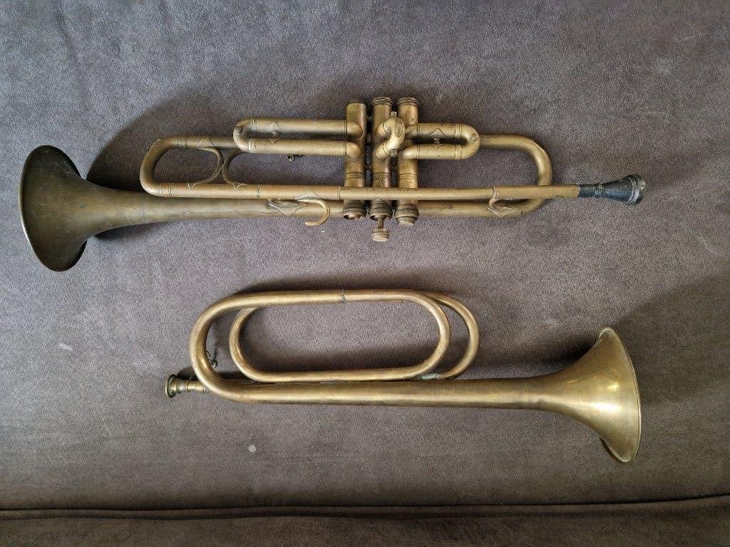 Koperen blaasintrumenten vintage, Muziek en Instrumenten, Ophalen, Gebruikt, Koperblazer