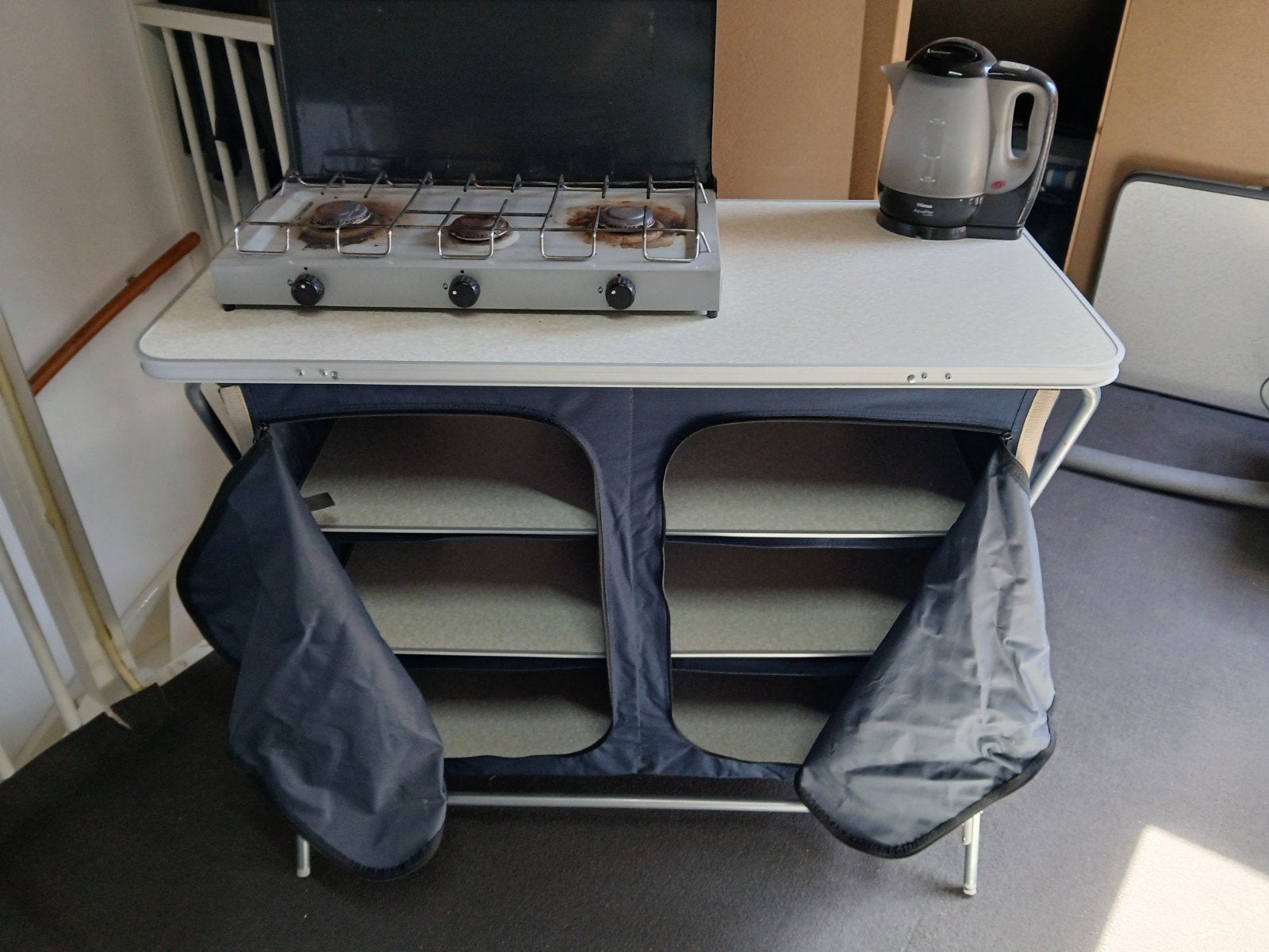 inklapbare campingkast, 110cm x 54 cm, Ophalen
