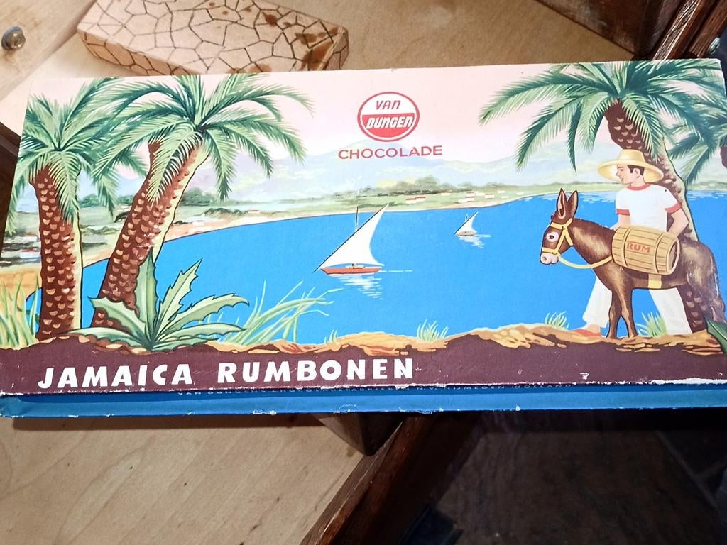 Oude doos Jamaica Rumbonen - Van Dungens Chocoladefabrieken, Verzamelen, Ophalen of Verzenden