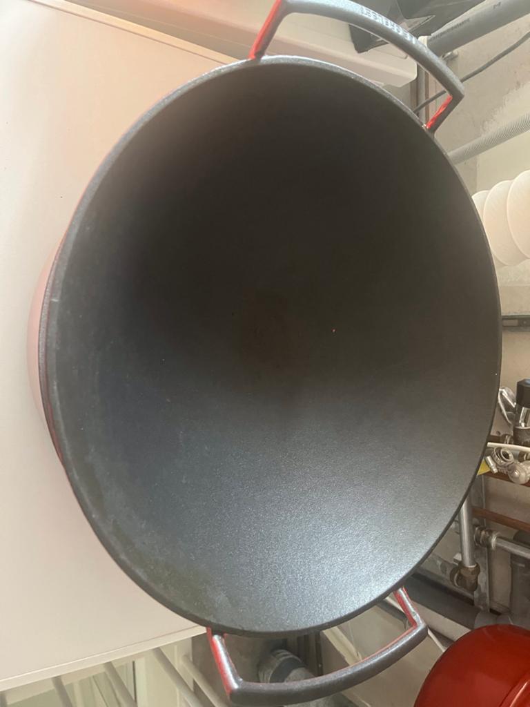 Gietijzeren Wokpan met Deksel - Rood Creuset, Ophalen, Zo goed als nieuw, Wok, Gietijzer