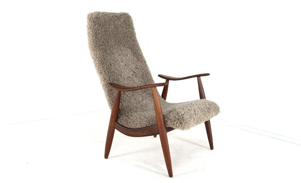 Vintage fauteuil stoel gestoffeerd teak gratis bezorging, Gebruikt, -, -, Vintage