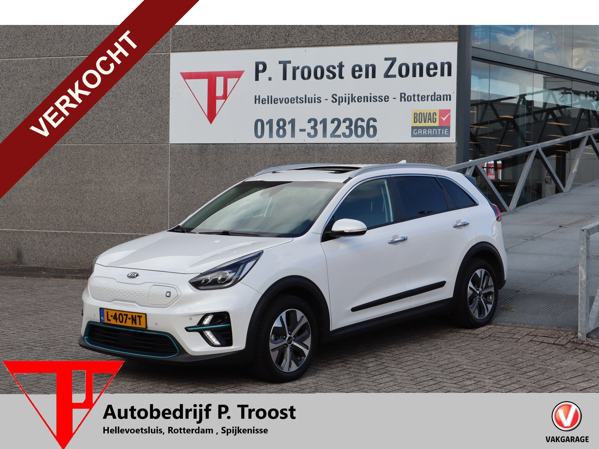 Kia e-Niro DynamicPlusLine 64 kWh SOH 98% Nederlandse auto/P, Gebruikt, Zwart, 1712 kg, Leder en Stof