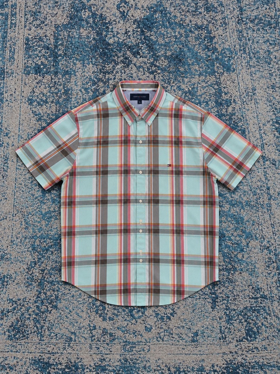 Vintage Tommy Hilfiger overhemd | Y2K | Lange mouwen, Ophalen of Verzenden, Zo goed als nieuw, Blauw, Tommy Hilfiger