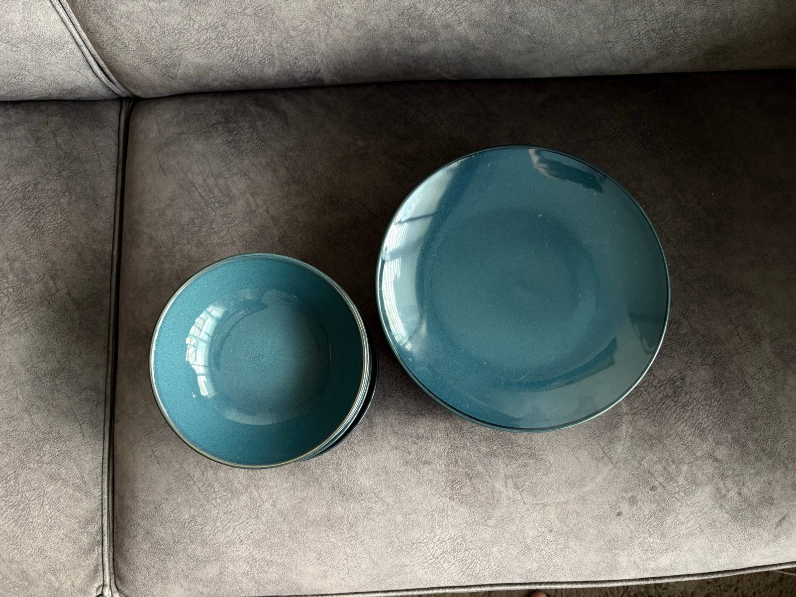 Blokker Moskou servies: 6 borden en 6 kommen, blauw, Overige merken, Keramiek, Ophalen of Verzenden, Zo goed als nieuw