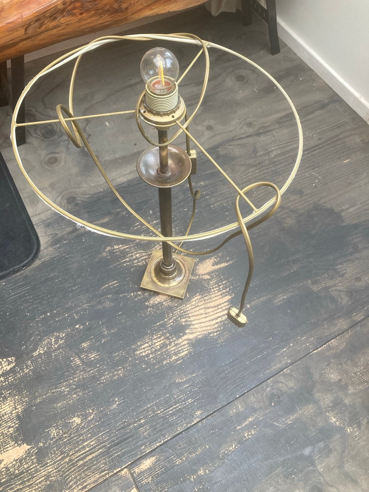 Messing Art Deco Tafellamp - 51 cm Hoog, Ophalen