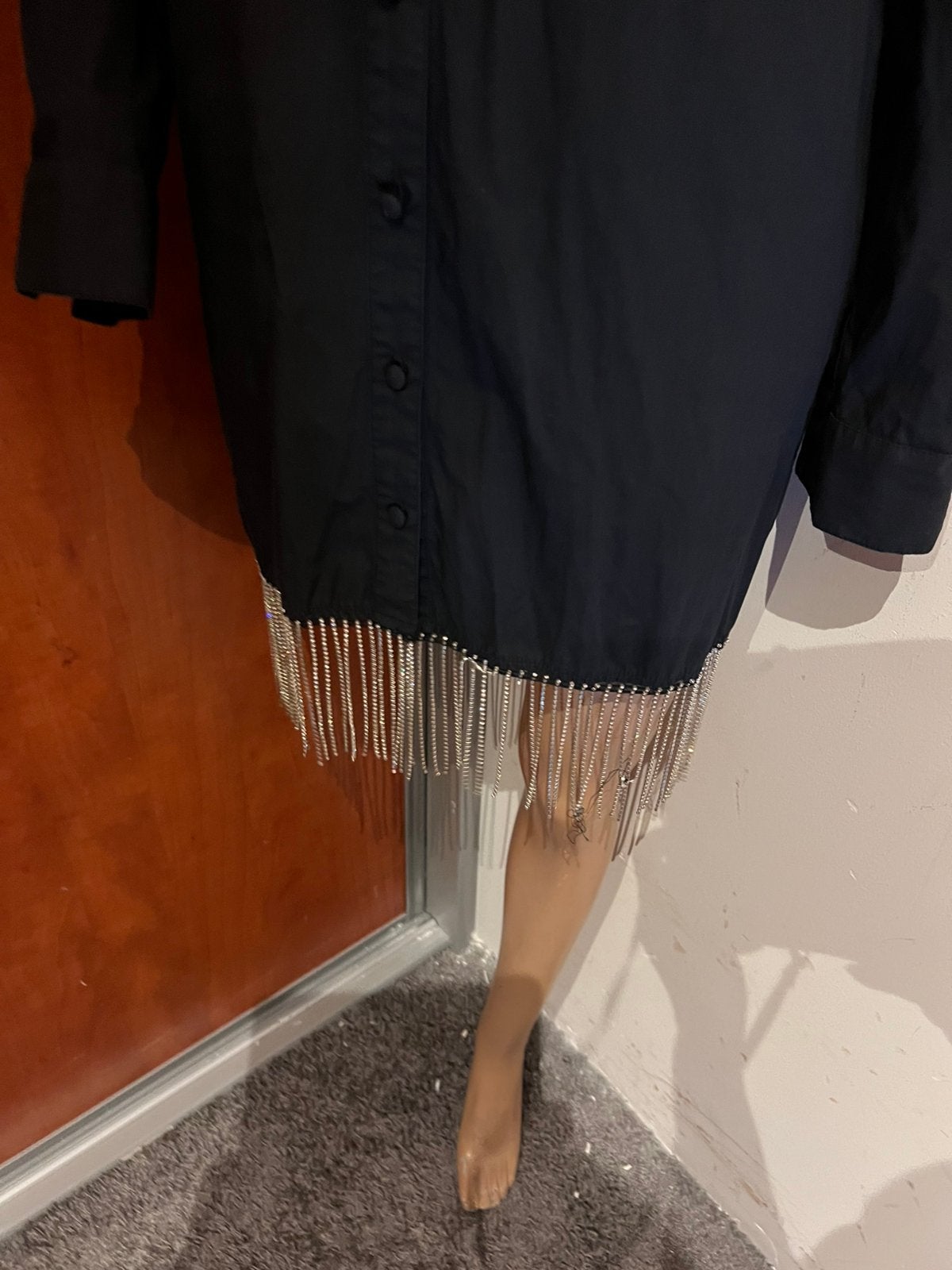 Drole de COPINE jurk met kettingen L zgan, Zwart, G, Ophalen of Verzenden, Zo goed als nieuw