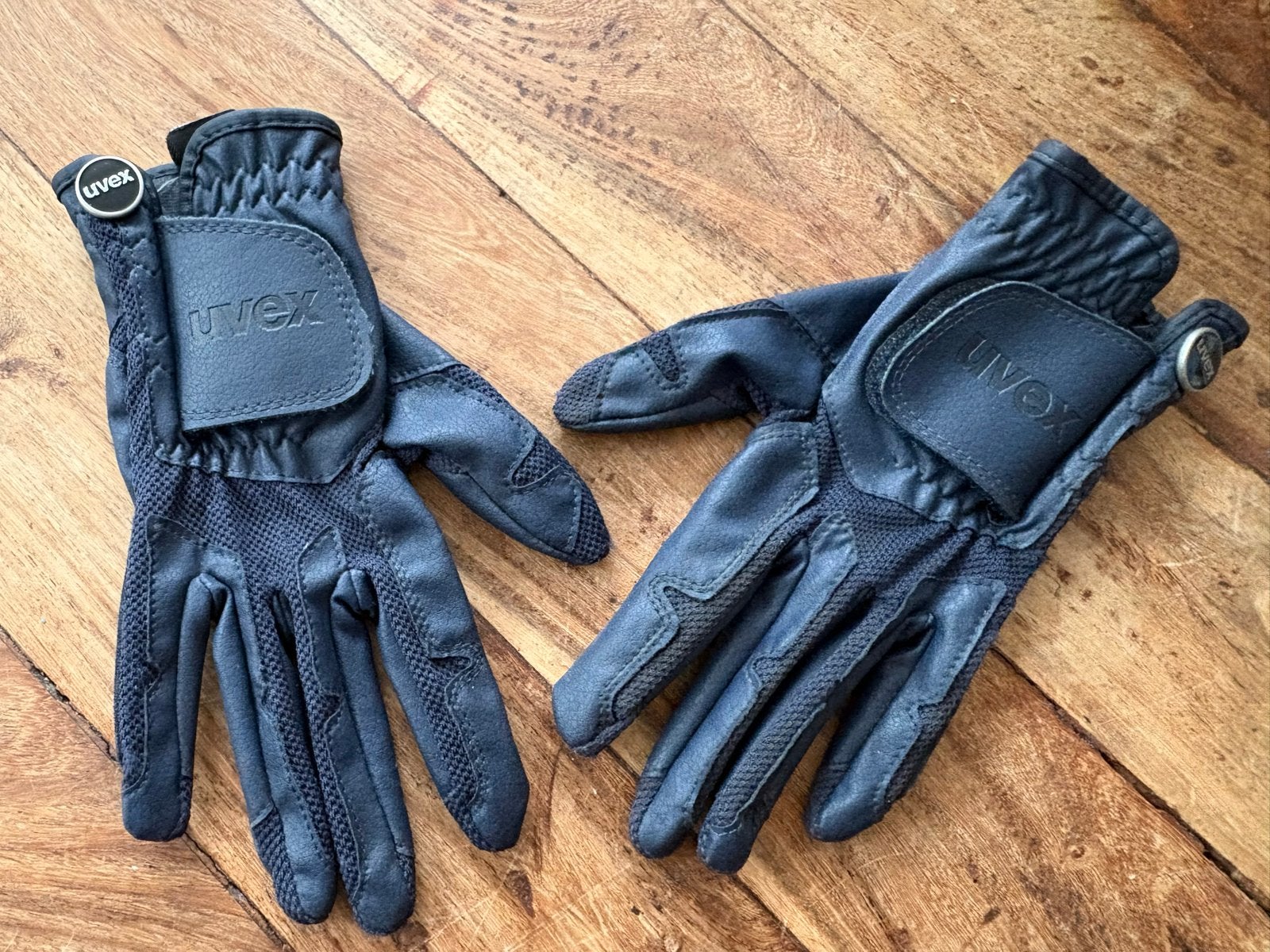 Uvex blauwe leren kinder rijhandschoenen (maat 5-6), Ophalen of Verzenden, Zo goed als nieuw