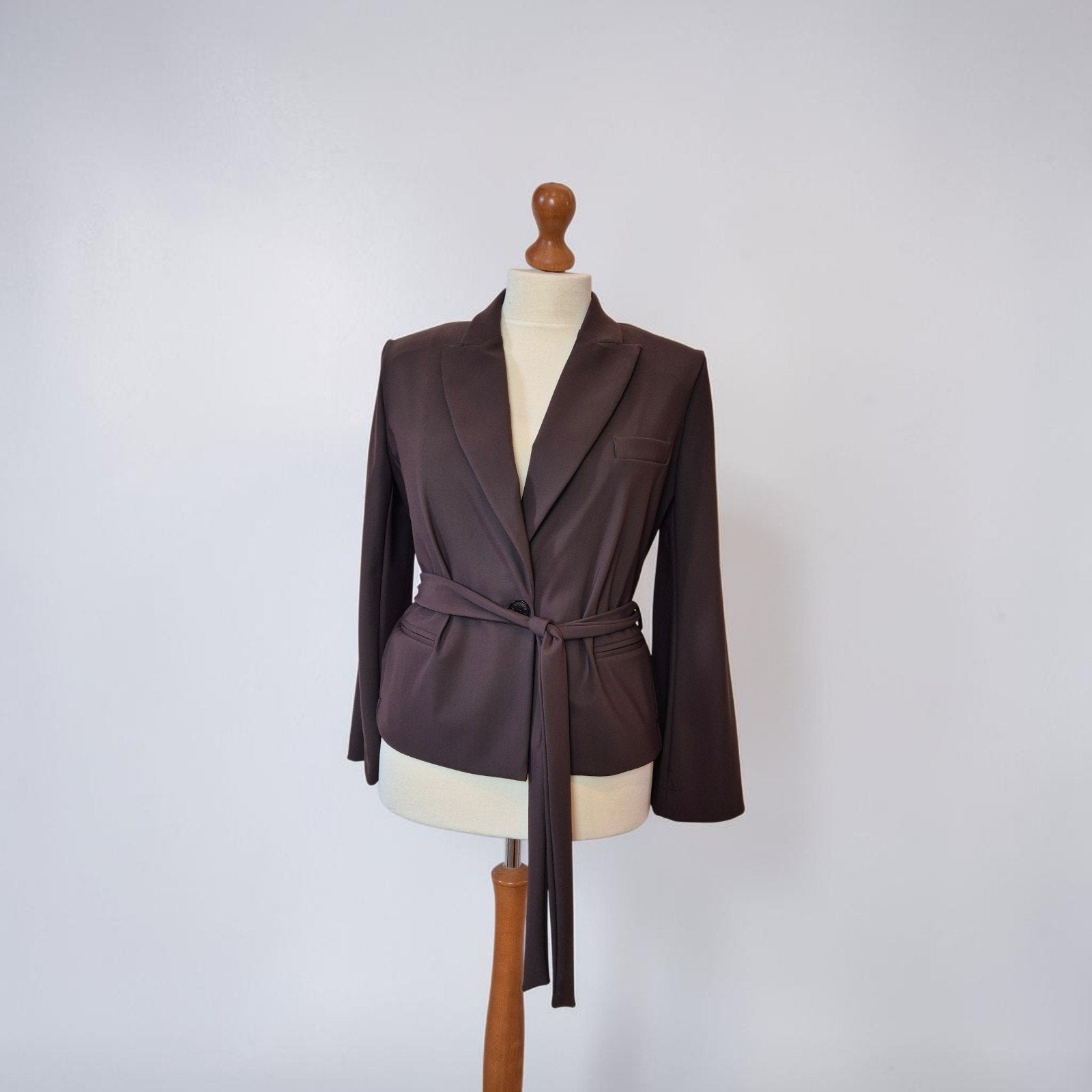 STUDIO ANNELOES LETTE bonded BLAZER bruin maat XL travelstof, Studio Anneloes, Bruin, Verzenden, Maat 46/48 (XL) of groter
