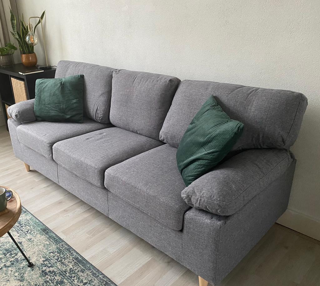 Jysk GEDVED grijze 3-zitsbank, Ophalen, Gebruikt, Driepersoons, 75 tot 100 cm