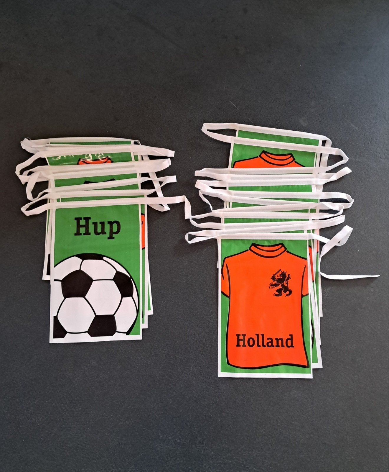 Vlaggenlijn 2x Hup Holland Hup voetbal oranje, Ophalen of Verzenden, Nieuw, Versiering, Oranje of Koningsdag