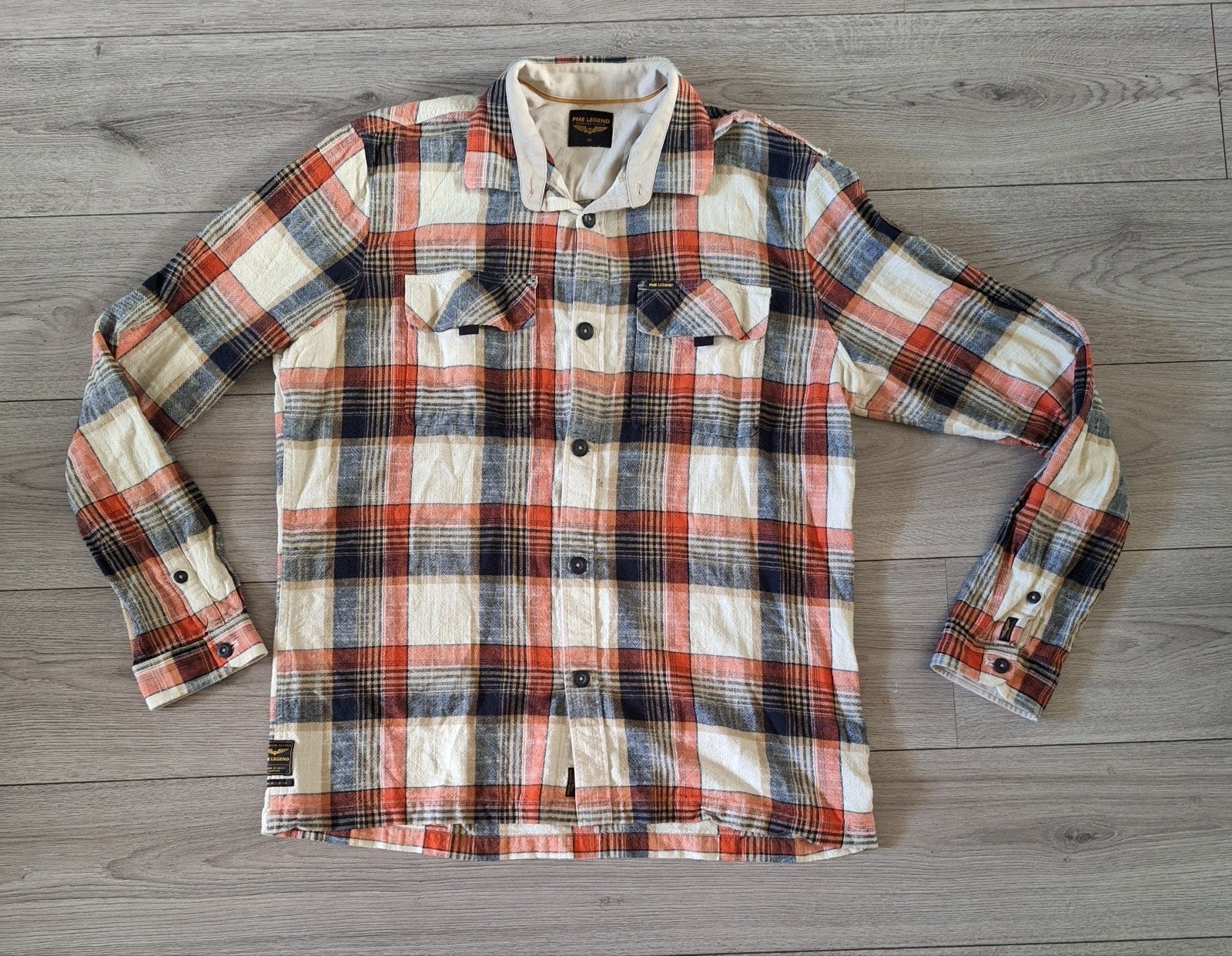 PME Legend overshirt XXL geruit heren, Oranje, Ophalen of Verzenden, Zo goed als nieuw, Overige halswijdtes