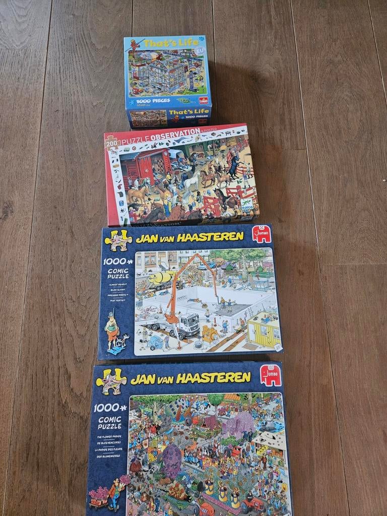 Diverse puzzels: Jan van Haasteren, Djeco, That's Life, Ophalen, 500 t/m 1500 stukjes, Gebruikt, Legpuzzel