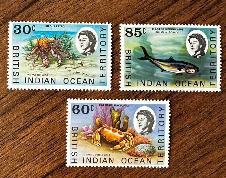 British Indian Ocean 1970 Krabben vissen ongebruikt, Ophalen of Verzenden