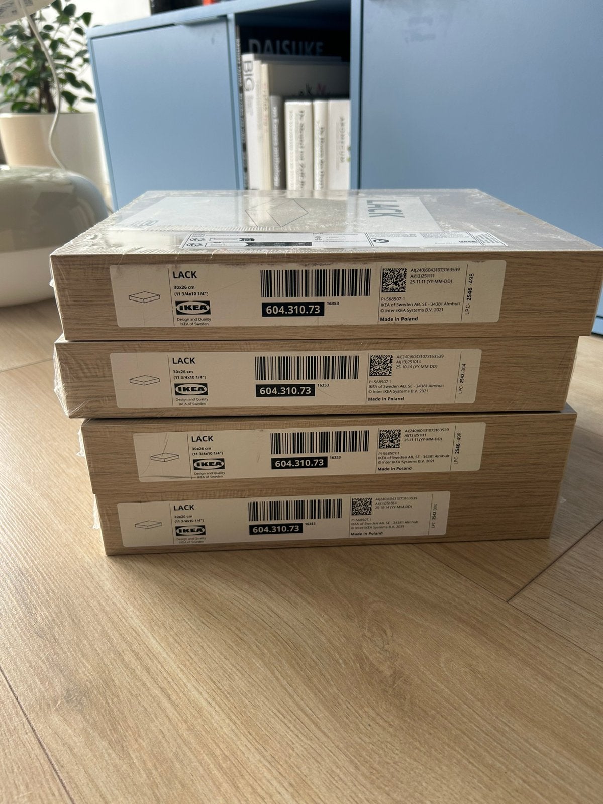 IKEA Lack 30x26cm - 4 st. wandplankjes eiken look, Ophalen, 50 tot 150 cm, Zo goed als nieuw, 10 m² of meer