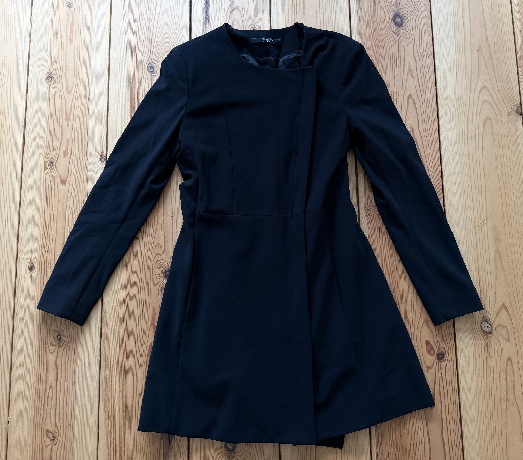 Woman by Earn lange blazer / jurk - Zwart maat 40 / Medium, Maat 38/40 (M), Zwart, Ophalen of Verzenden, Zo goed als nieuw