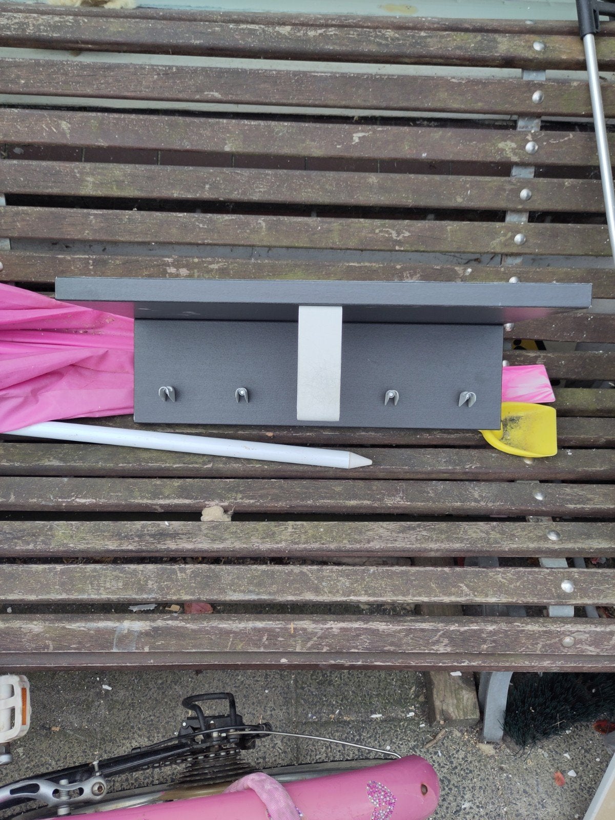 Grijze wandkapstok ikea met plank, hanggedeelte en haken, Overige materialen, Gebruikt, Minder dan 100 cm, Ophalen