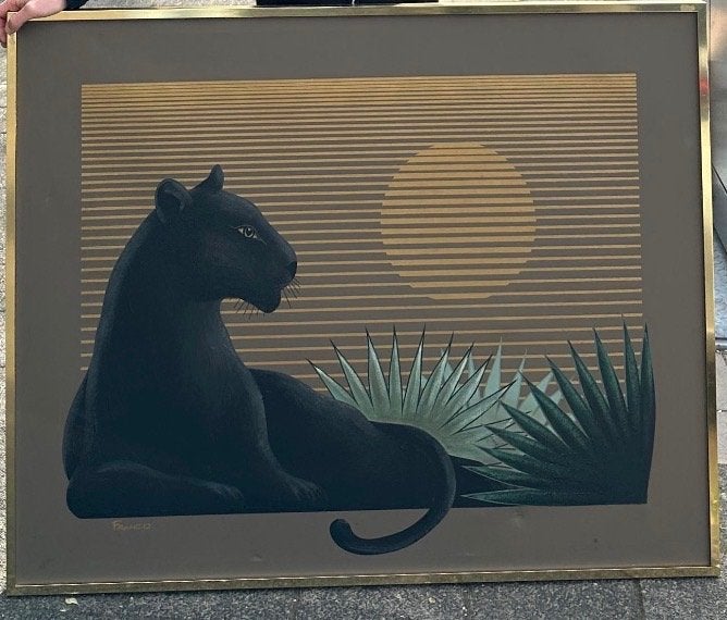 Panter schilderij, Ophalen, 125 cm of meer, Zo goed als nieuw, Schilderij