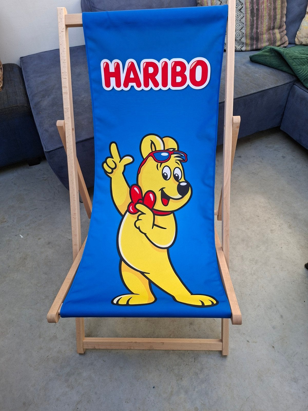 Haribo strandstoel - Opvouwbaar en verstelbaar, Tuin en Terras, Ophalen, Gebruikt, Hout, Inklapbaar
