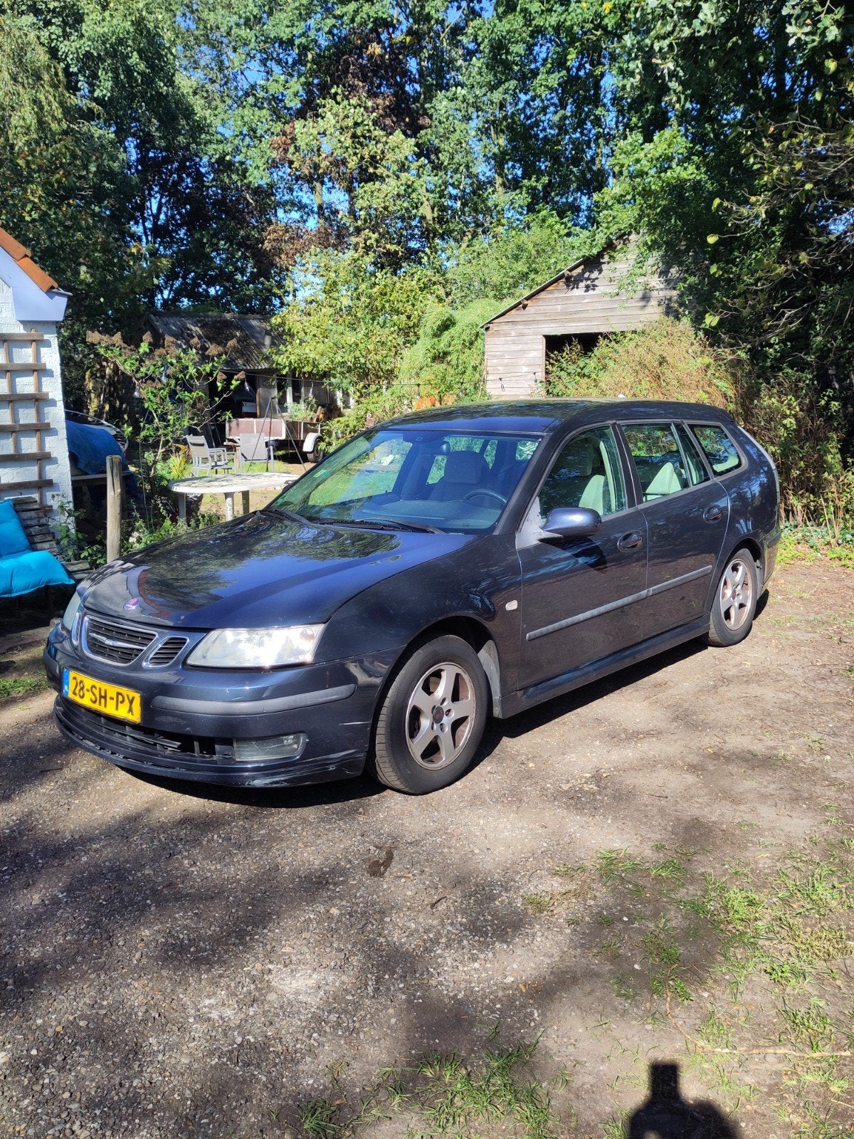 Saab 9-3 1.8 I Estate 2006 LPG trekhaak, Auto's, Beige, 4 cilinders, Blauw, 122 pk