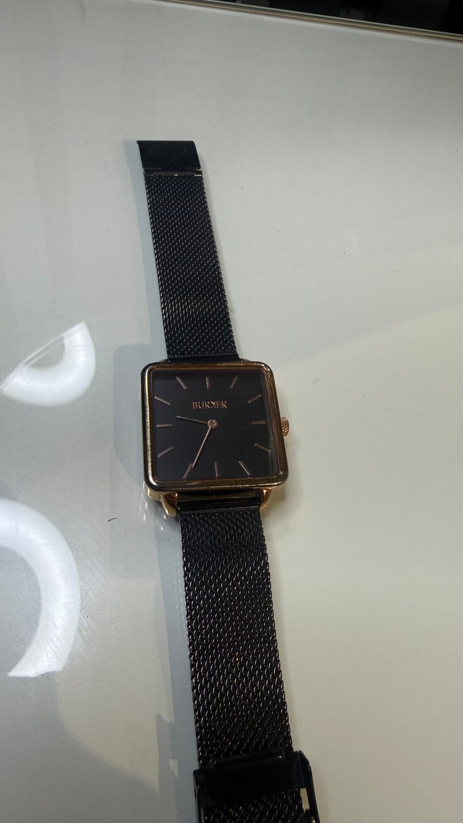 Burker horloge zwart, Sieraden, Tassen en Uiterlijk, Ophalen of Verzenden, Zo goed als nieuw, Staal, Overige merken