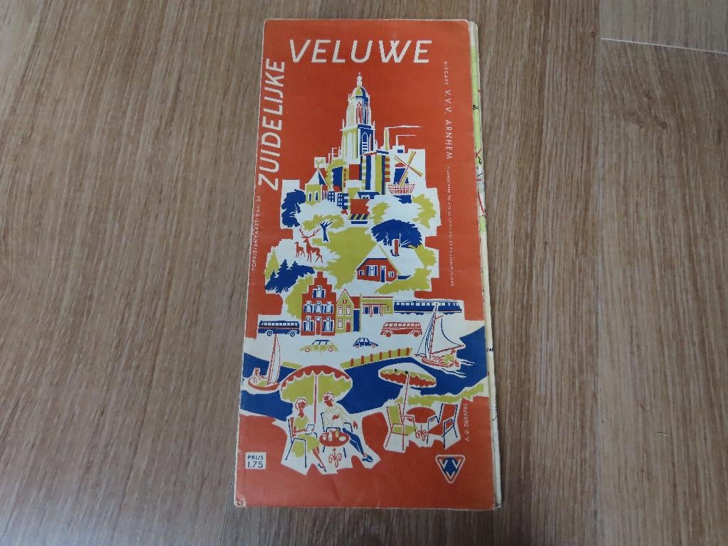 jaren 50/60 kaart Zuidelijke Veluwe, uitg. V.V.V. v.d. Weerd, Gelezen, Verzenden, Landkaart, 1800 tot 2000