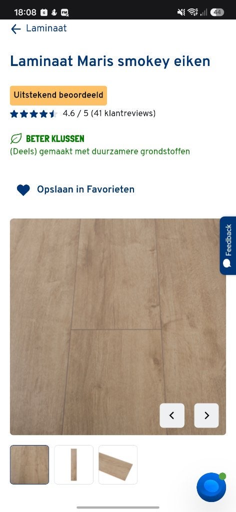 Laminaat smokey eiken, Ophalen, 30 cm of meer, Nieuw, Hout