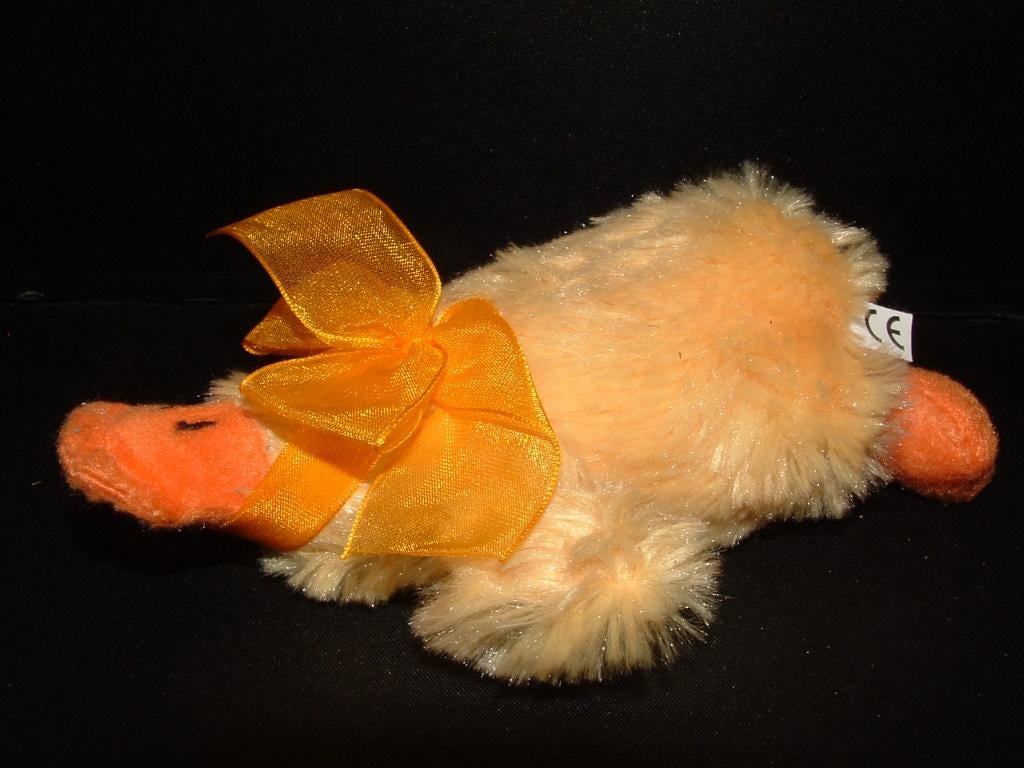 MOOIE EEND LIGGEND PLUCHE GEEL MET VELOURS ORANJE, Kinderen en Baby's, Ophalen of Verzenden, Nieuw, Overige typen