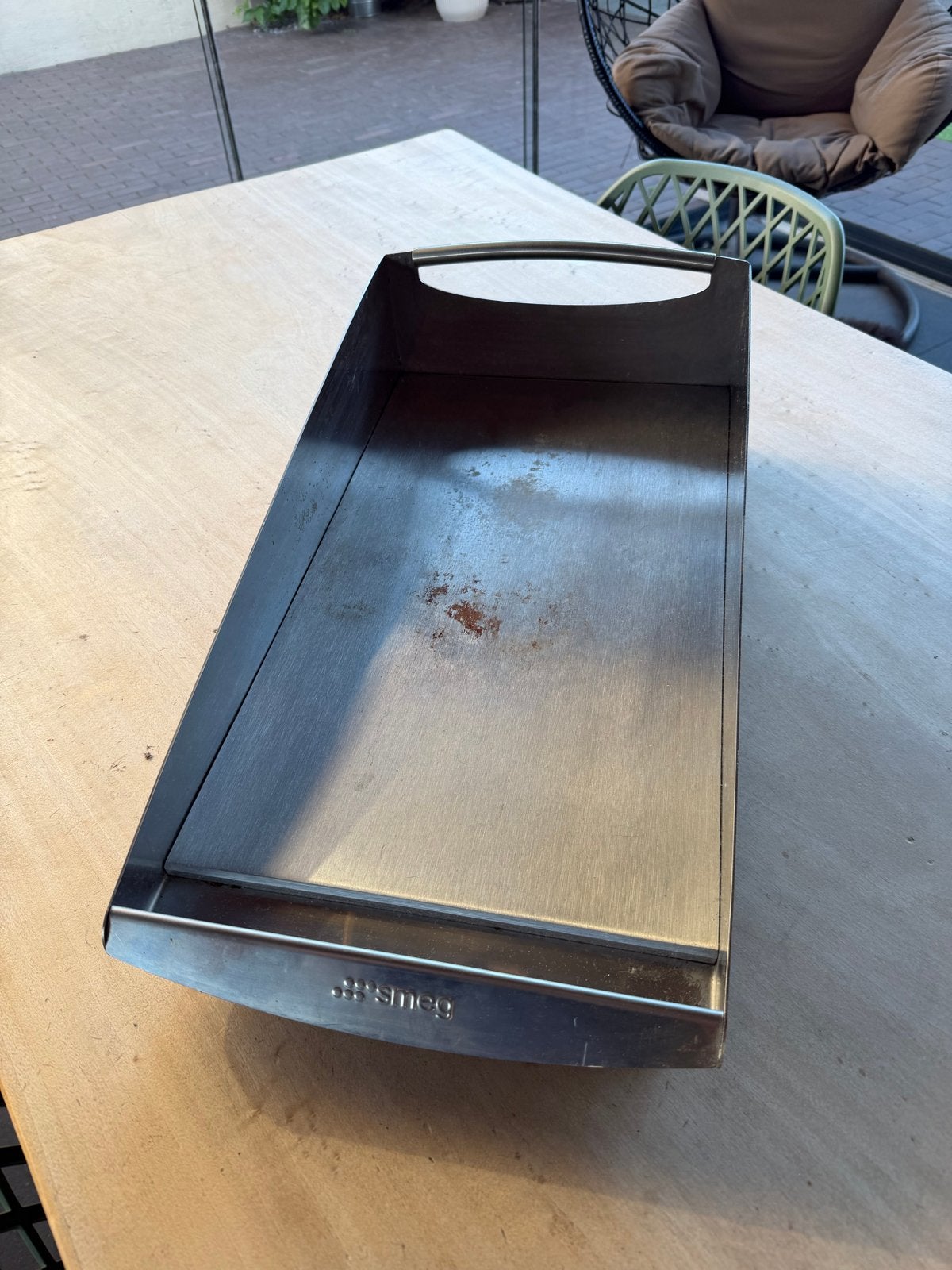 Smeg Bakplaat - Roestvrijstalen Grillplaat, Ophalen, Gebruikt, Grill