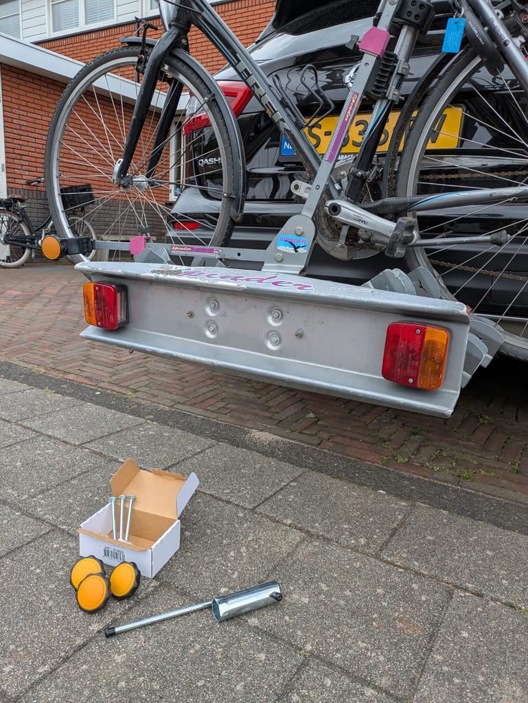 Spinder RC-2-F Fietsendrager voor 2 fietsen, Ophalen, 2 fietsen, Gebruikt, Trekhaakdrager