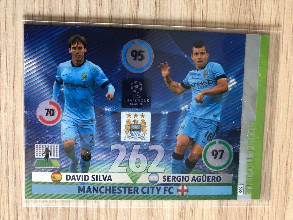 Panini Champions League 2014-2015 4x zeldzame DOUBLE TROUBLE, Ophalen of Verzenden, Zo goed als nieuw, Buitenlandse clubs, Spelerskaart