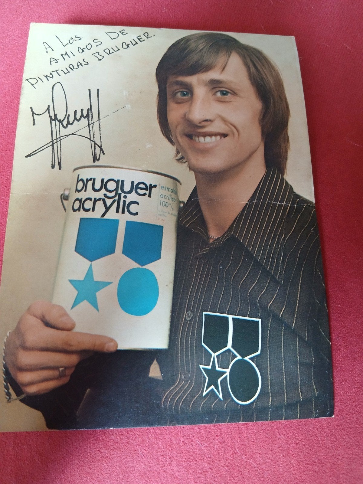 Johan Cruyff Balon de Oro 1973 PINTURAS BRUGUER Prent, Verzamelen, Sportartikelen en Voetbal, Ophalen of Verzenden