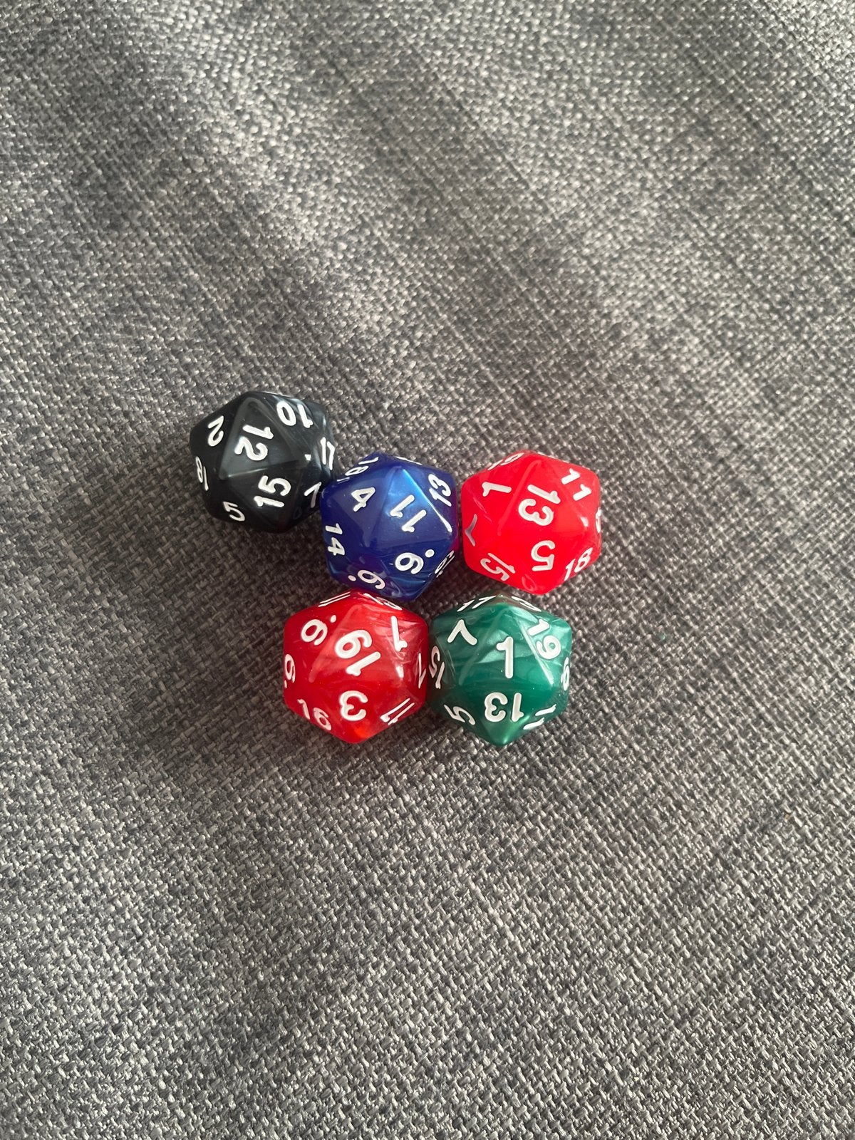 Set van 5 D20 dobbelstenen voor RPG's, Een of twee spelers, Ophalen of Verzenden, Zo goed als nieuw