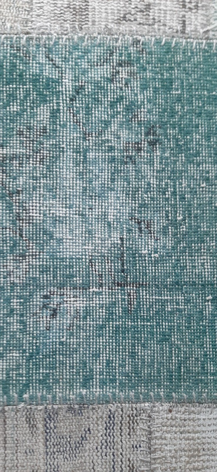 Patchwork vloerkleed 405x305cm - Gebruikt met slijtage, Ophalen, Gebruikt, Groen, 200 cm of meer
