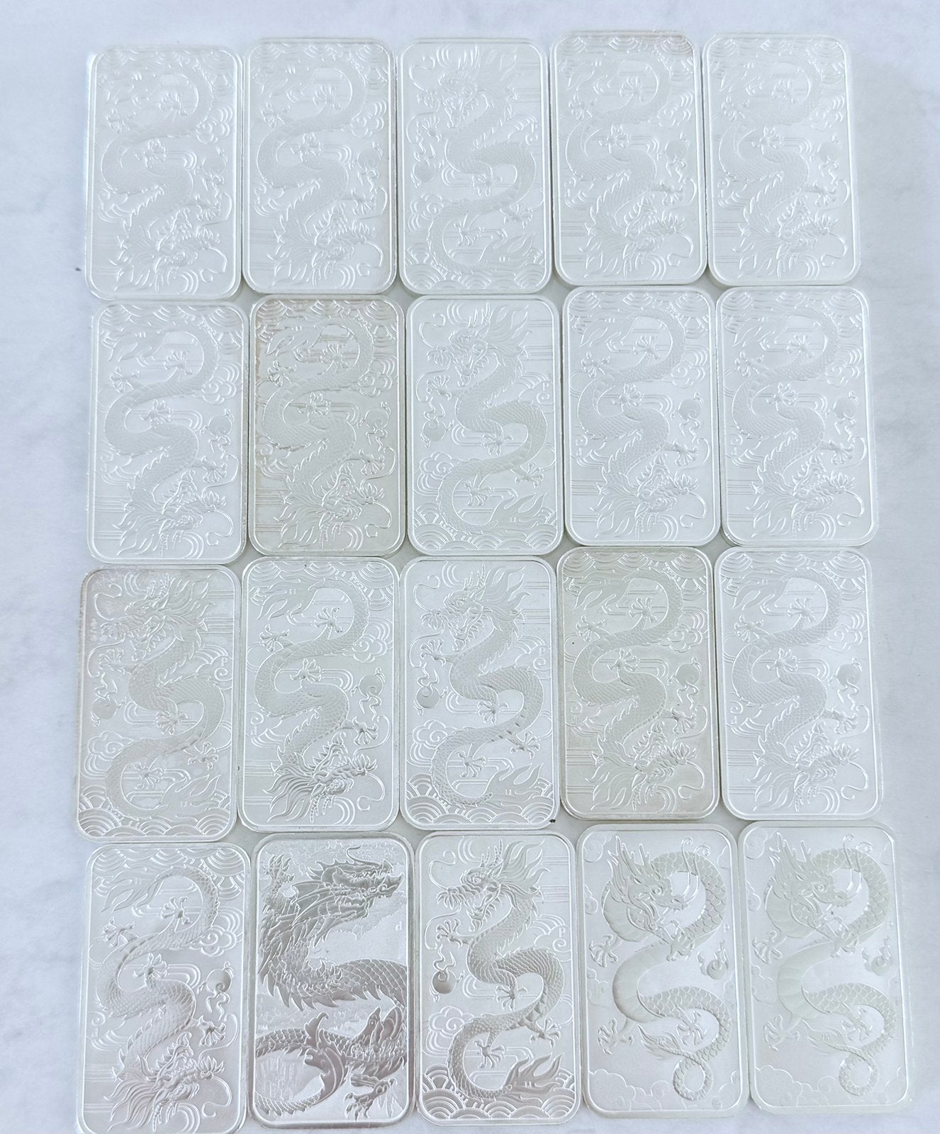 20x 1 oz Rectangular Dragon - Perth Mint 999 zilver, Ophalen of Verzenden, Zilver
