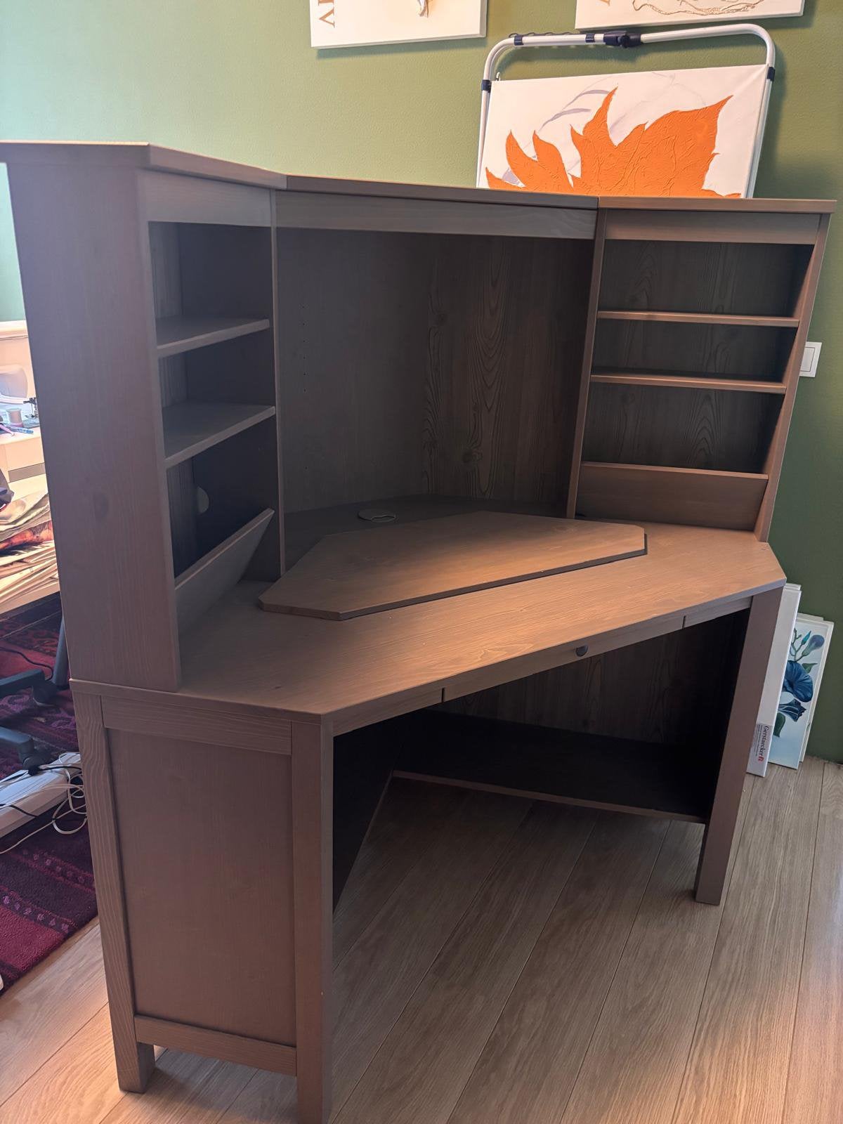 Hoek bureau als nieuw, vaste prijs €50,00, Ophalen, Scandinavisch, Hout, Bruin