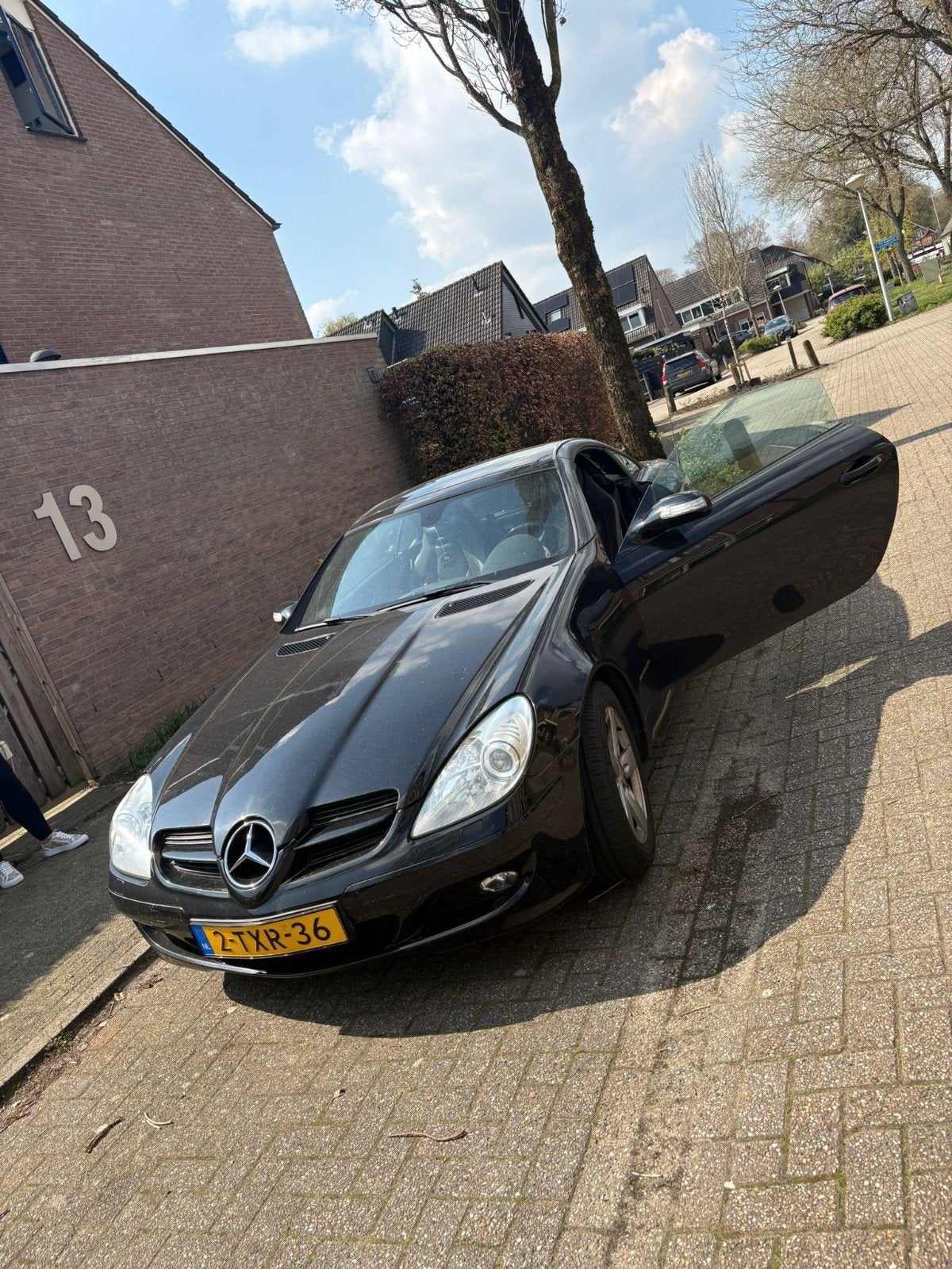 Mercedes-Benz SLK 1.8 Slk200 Kompr Roadster AUT 2004 Zwart, Auto's, Automaat, Achterwielaandrijving, 4 cilinders, Cabriolet