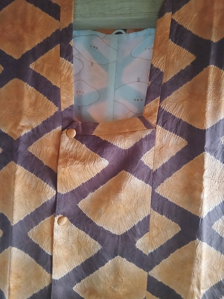 Traditionele Japanse Kimono haori jasje orange paas, Antiek en Kunst, Ophalen of Verzenden