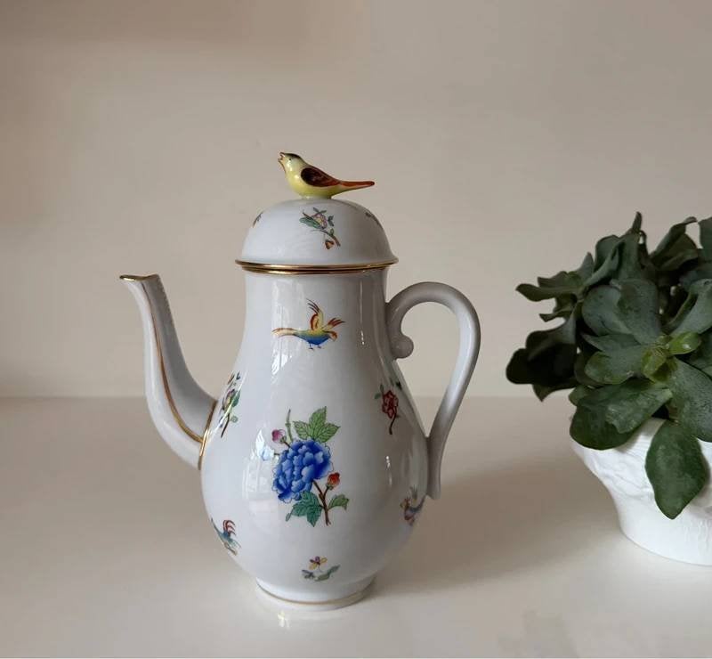 Herend Victoria koffiepot met vogel, Ophalen of Verzenden