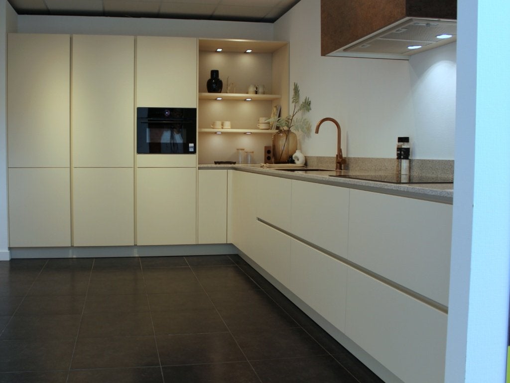HU6 Häcker greeploze designkeuken met composiet, Huis en Inrichting, Ophalen, Info@)haecker-kuechen.de, Nieuw, Dubbelwandige keuken