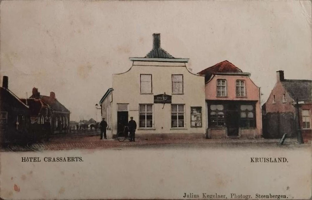 Kruisland (Noord-Brabant) – Hôtel Crassaerts (1914), Ophalen of Verzenden, Voor 1920, Gelopen, Noord-Brabant