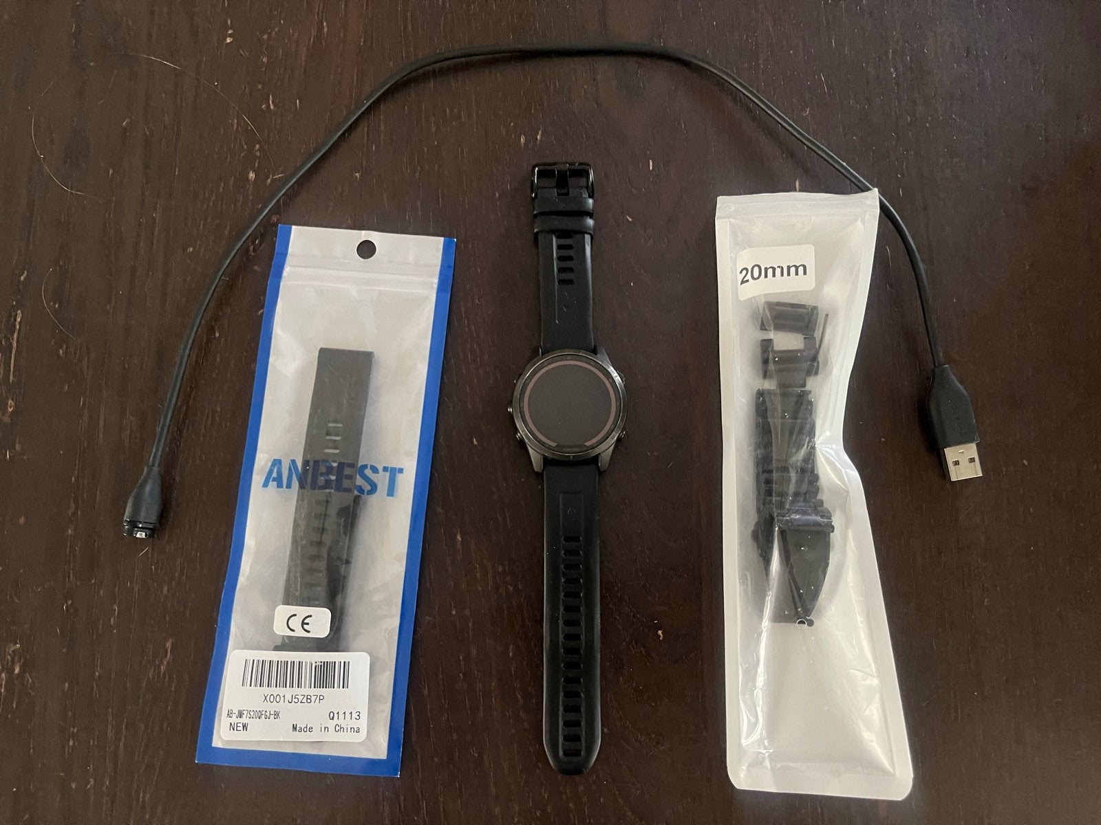 Garmin Fenix 7S Sapphire Solar met extra bandjes, Ophalen of Verzenden, Waterdicht, Gebruikt, Zwart
