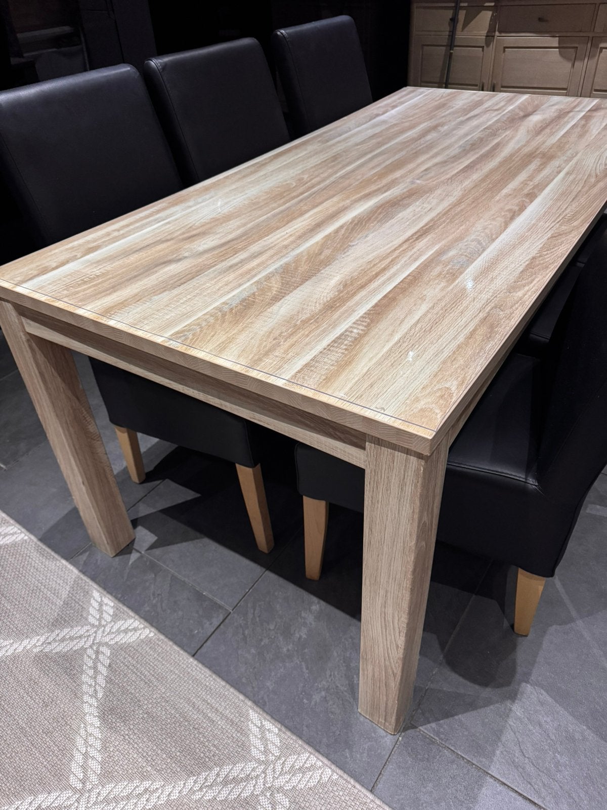 Eettafel met 6 stoelen, Ophalen, Zo goed als nieuw, Rechthoekig