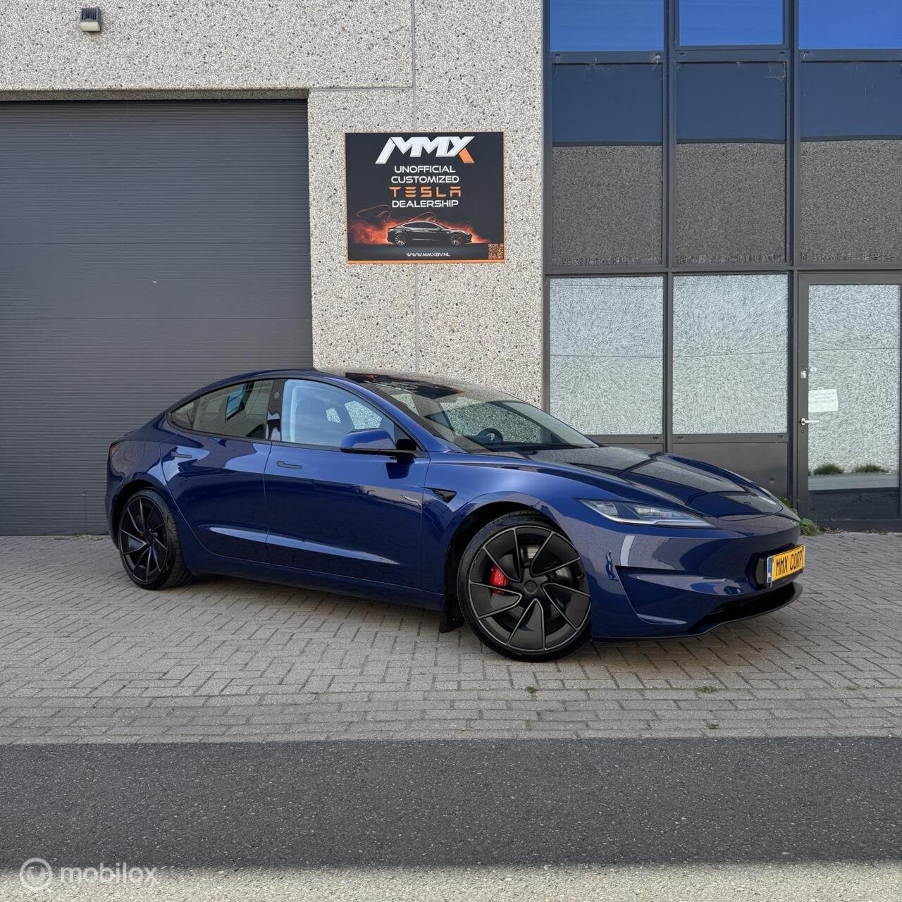 Tesla Model 3 HIGHLAND Performance + IAP, Automaat, Gebruikt, Zwart, Blauw