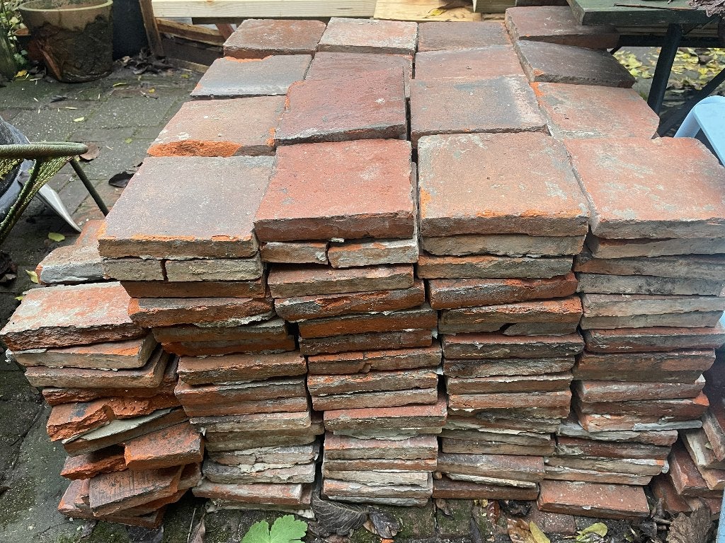 Oude Originele Estrikken Antiek Rood 16x16, Ophalen, Overige materialen, Gebruikt, Minder dan 20 cm